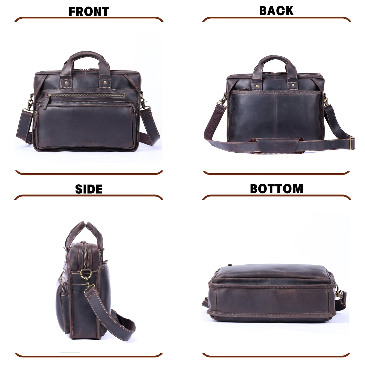 Vintage Genuine Leather Brifecase For Men