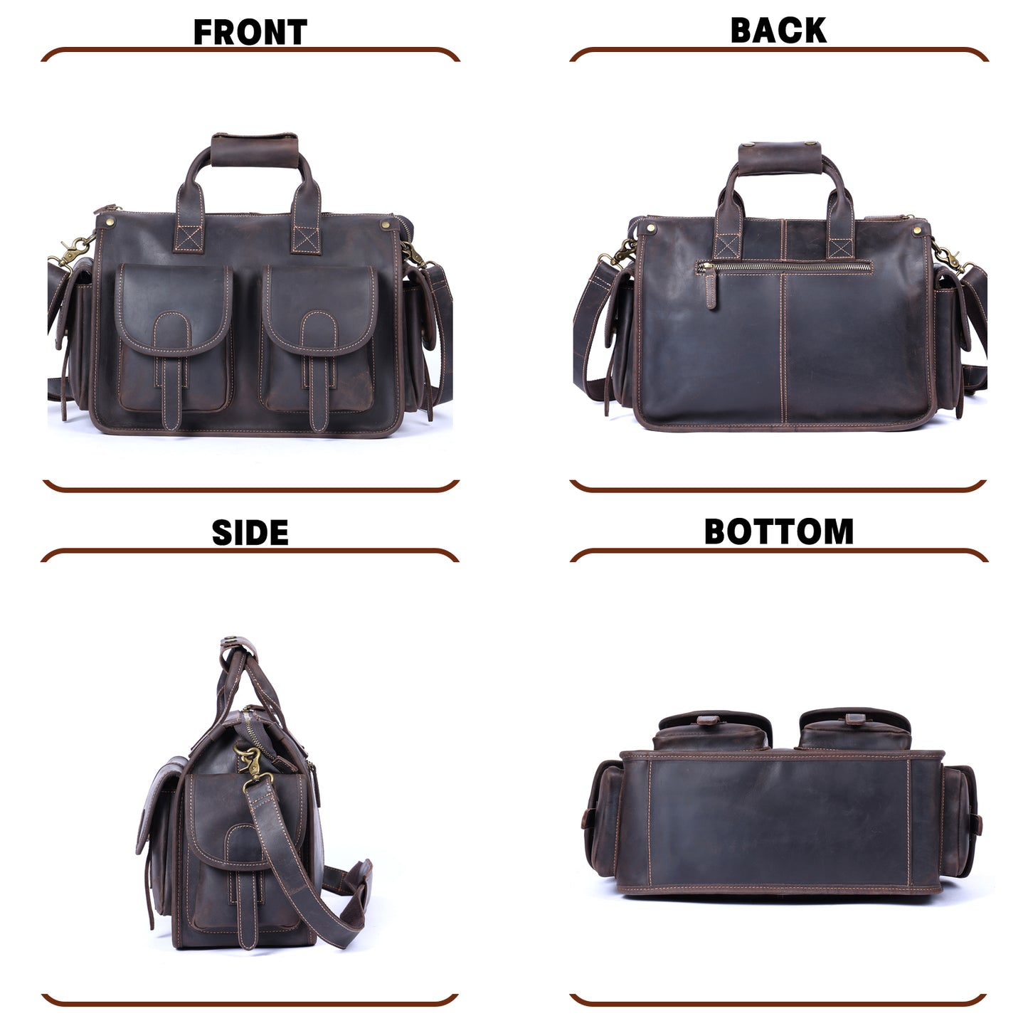 Vintage Genuine Leather Brifecase For Men