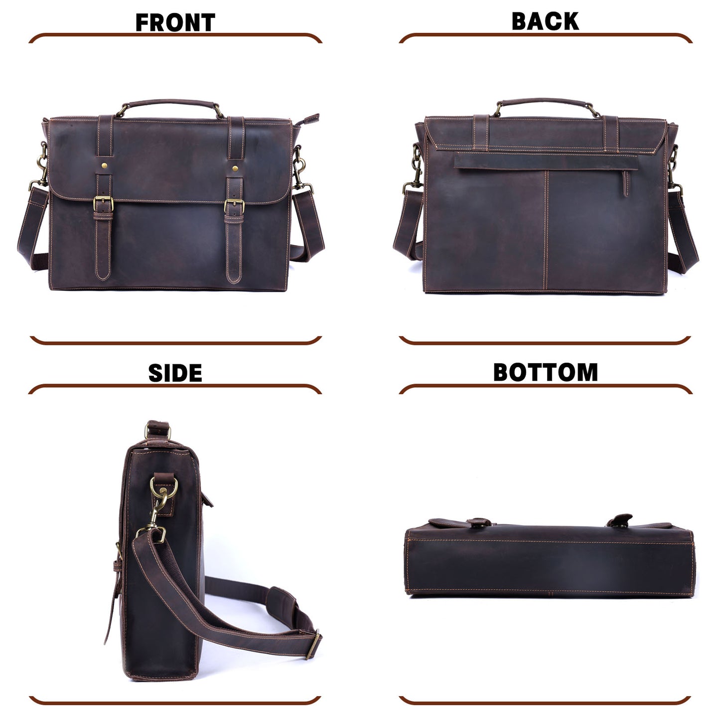 Vintage Genuine Leather Brifecase For Men