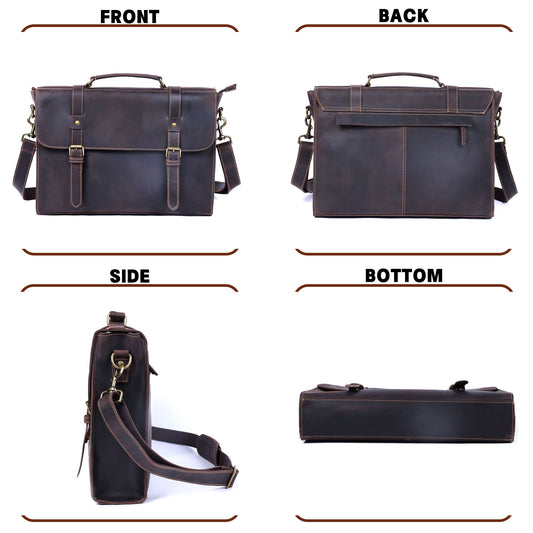 Vintage Genuine Leather Brifecase For Men