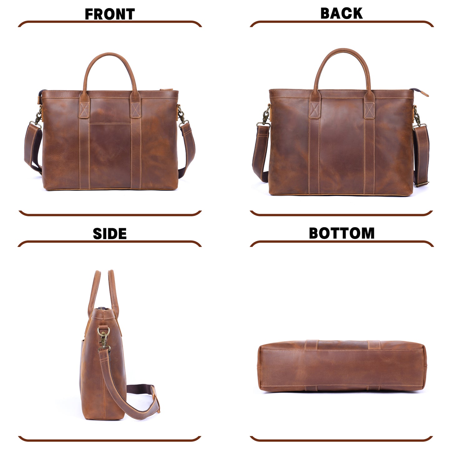 Vintage Genuine Leather Brifecase For Men