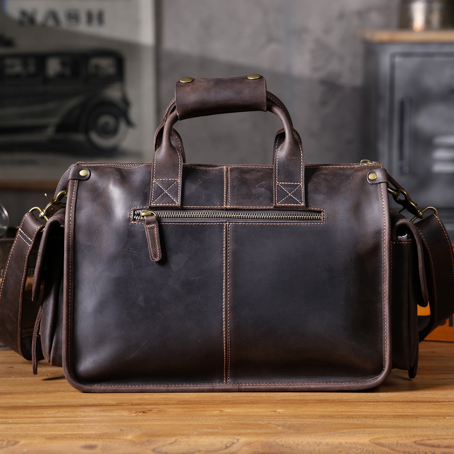 Vintage Genuine Leather Brifecase For Men