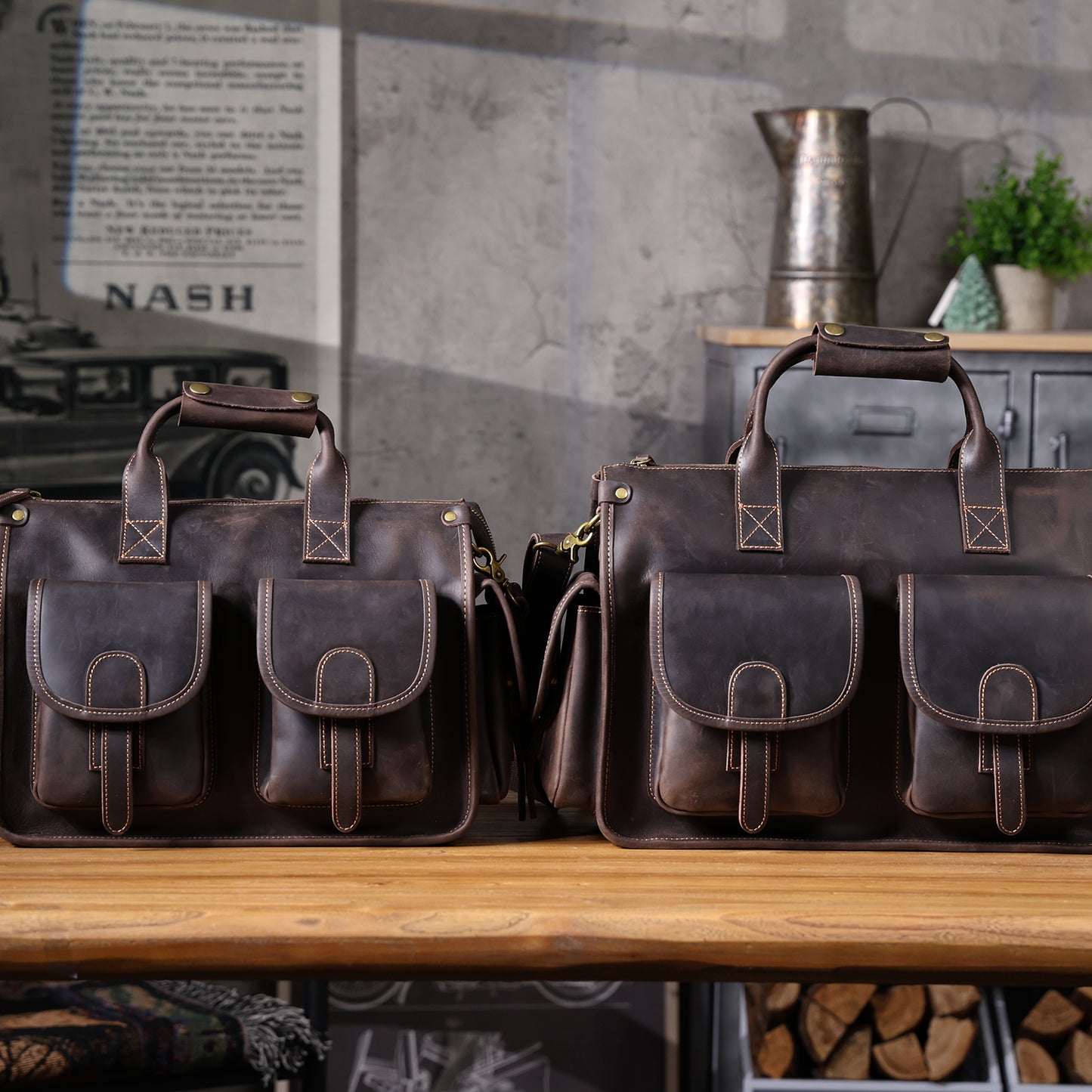 Vintage Genuine Leather Brifecase For Men