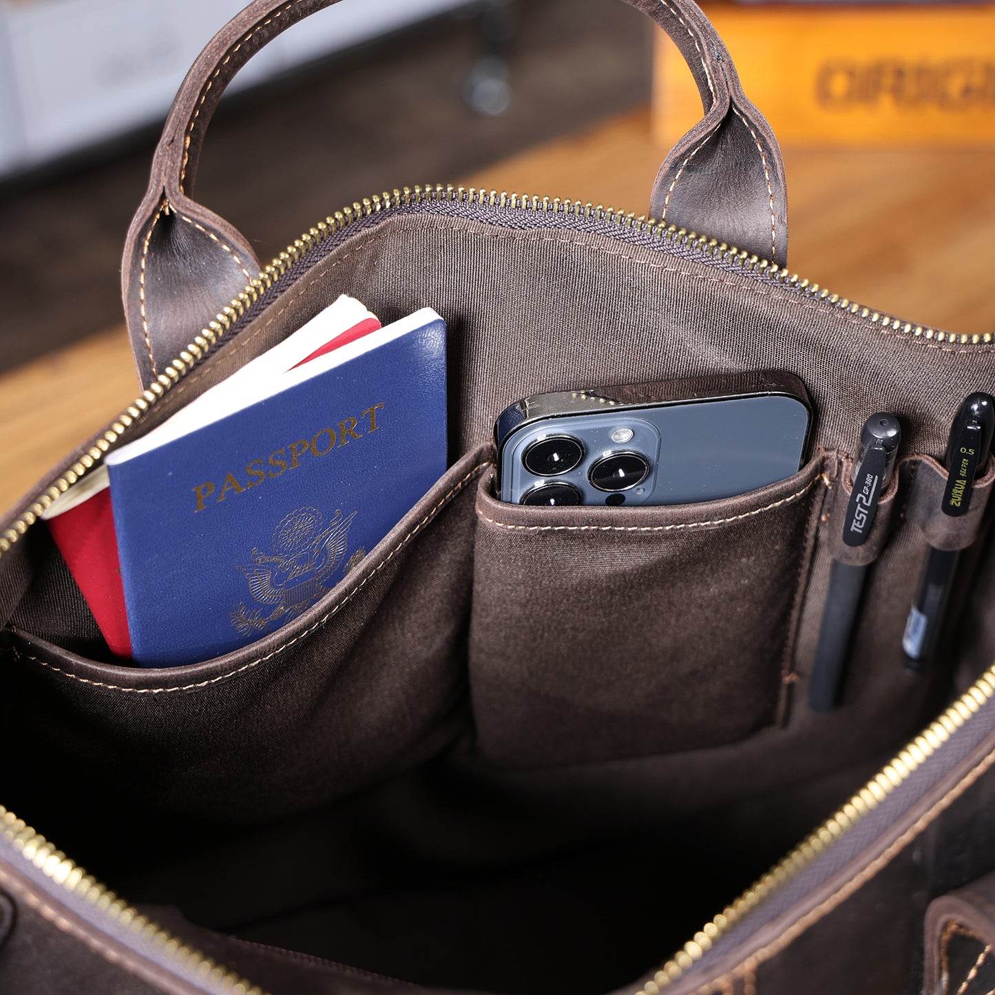 Vintage Genuine Leather Brifecase For Men