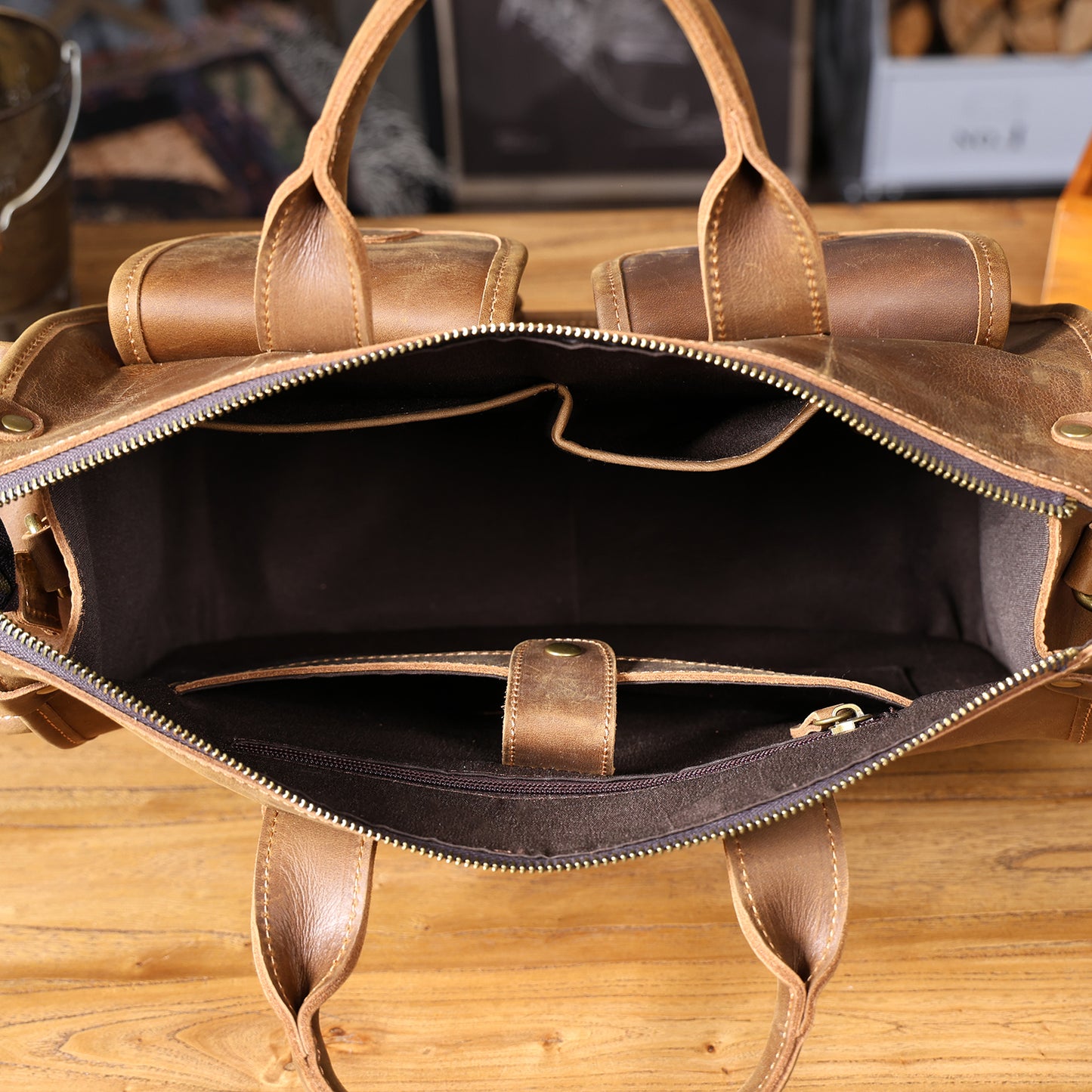 Vintage Genuine Leather Brifecase For Men