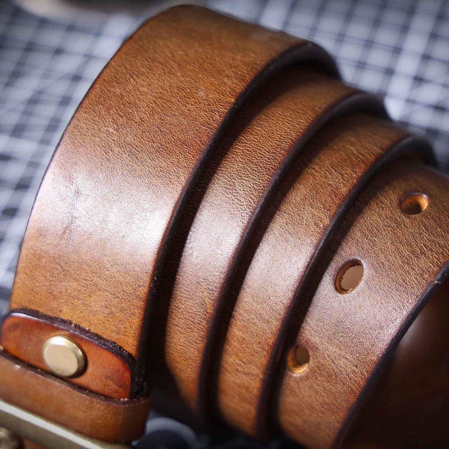Genuine Leather Men's Belt | Thick Full Grain | Solid Brass Buckle