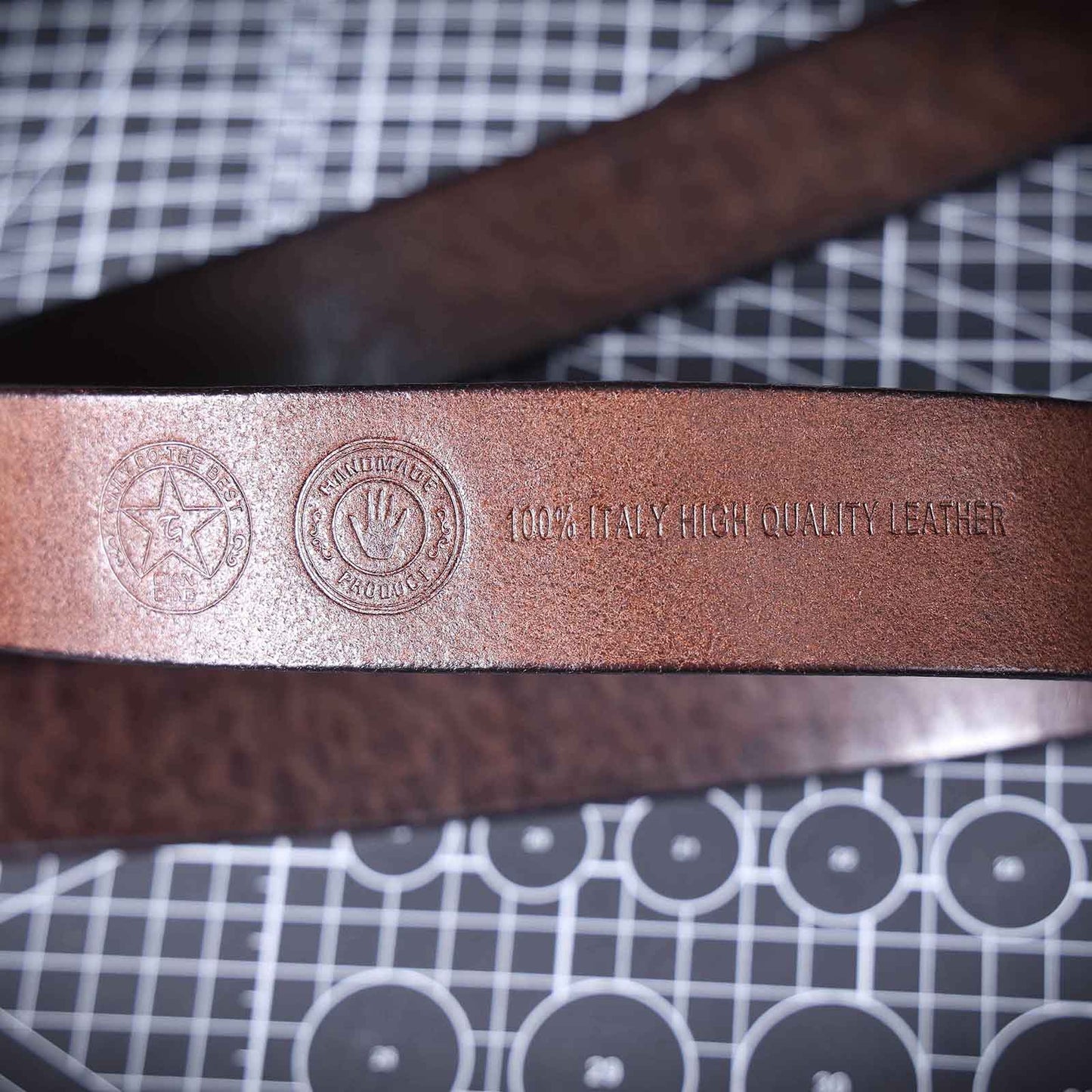 Genuine Leather Men's Belt | Thick Full Grain | Solid Brass Buckle