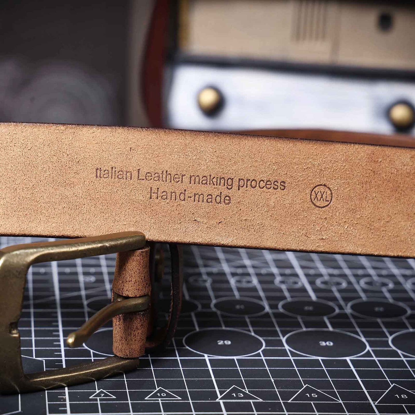 Thick Full Grain Men's Belt | Genuine Leather & Vintage Brass Buckle