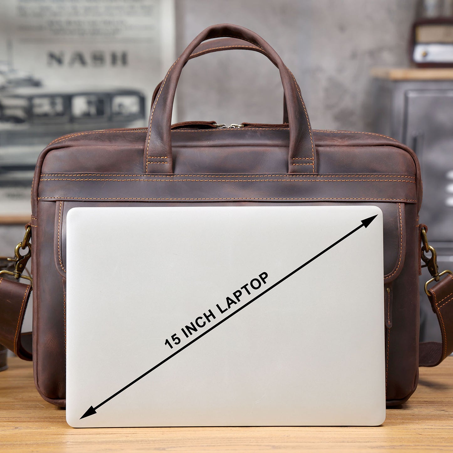 Vintage Genuine Leather Brifecase For Men