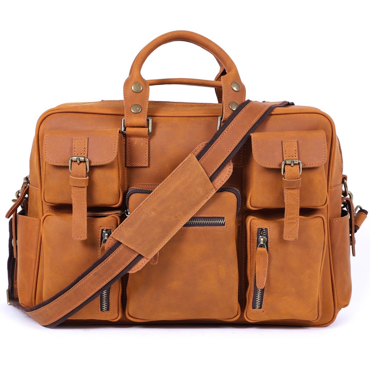 Leather Brifecase For Men | Vintage Messenger Bag