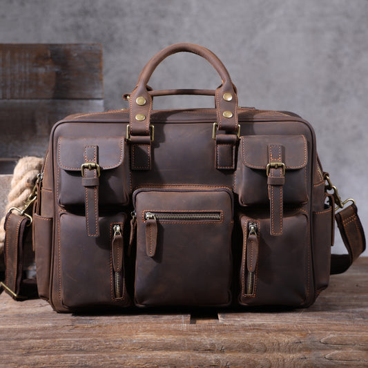 Leather Brifecase For Men | Vintage Messenger Bag