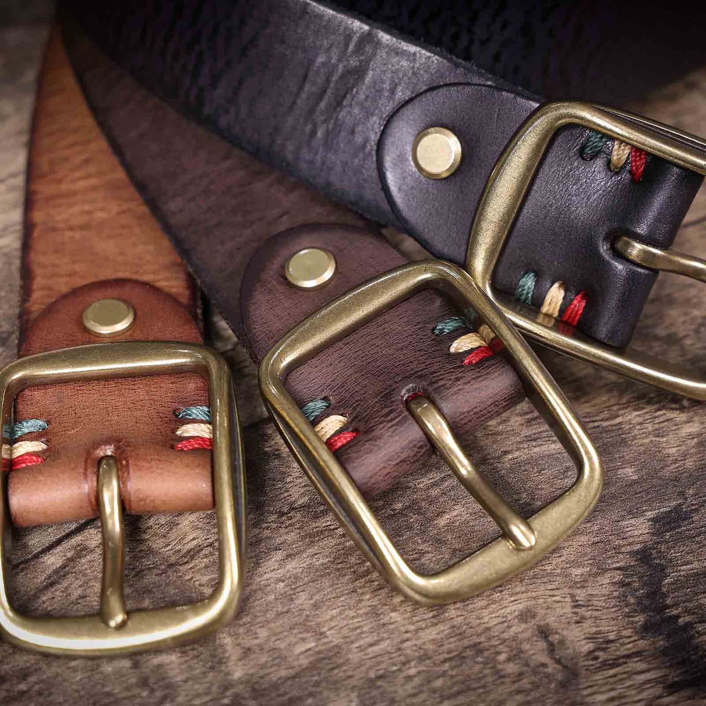 Vintage Men's Leather Belt | Thick Full Grain Leather | Handmade