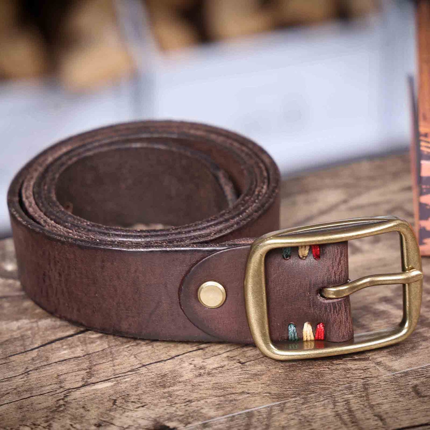 Vintage Men's Leather Belt | Thick Full Grain Leather | Handmade