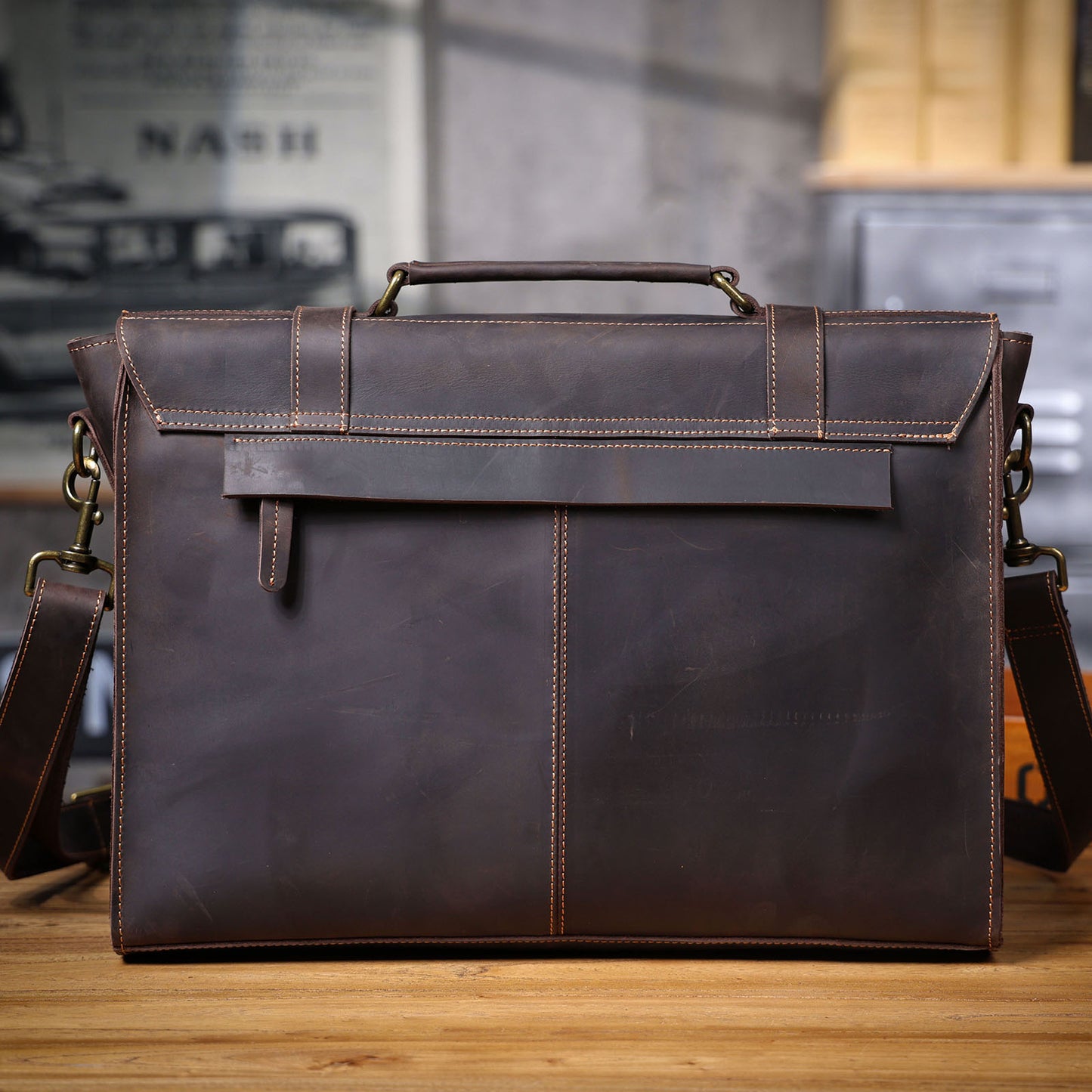 Vintage Genuine Leather Brifecase For Men