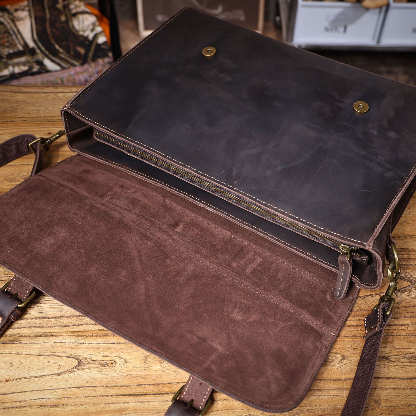 Vintage Genuine Leather Brifecase For Men