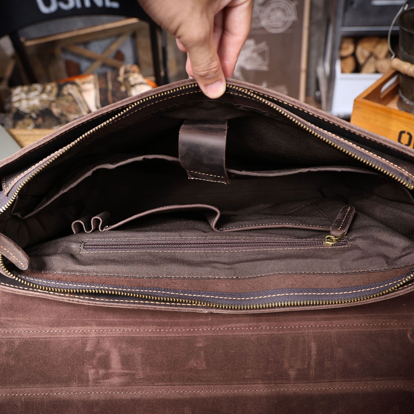 Vintage Genuine Leather Brifecase For Men