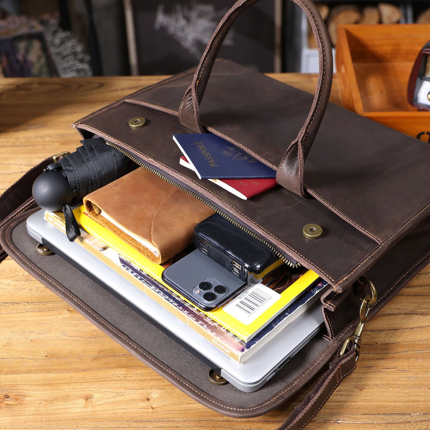 Vintage Genuine Leather Brifecase For Men