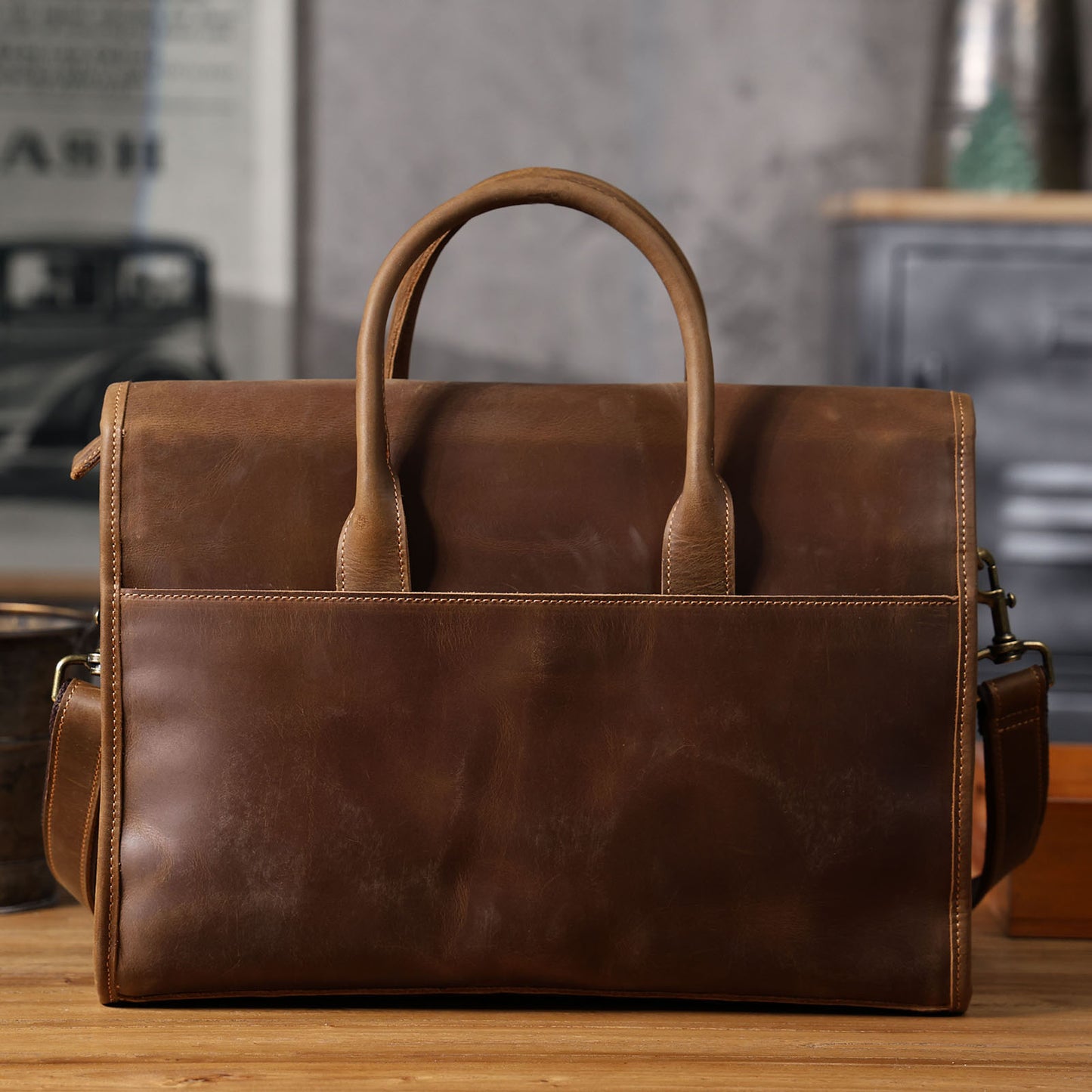 Vintage Genuine Leather Brifecase For Men