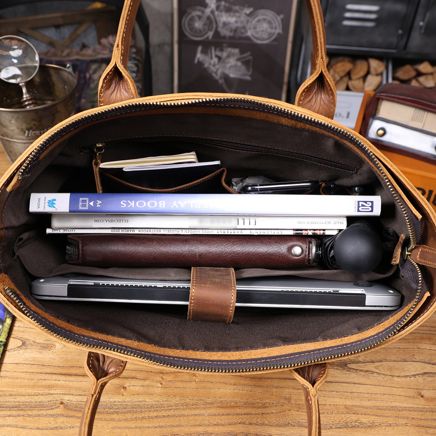 Vintage Genuine Leather Brifecase For Men