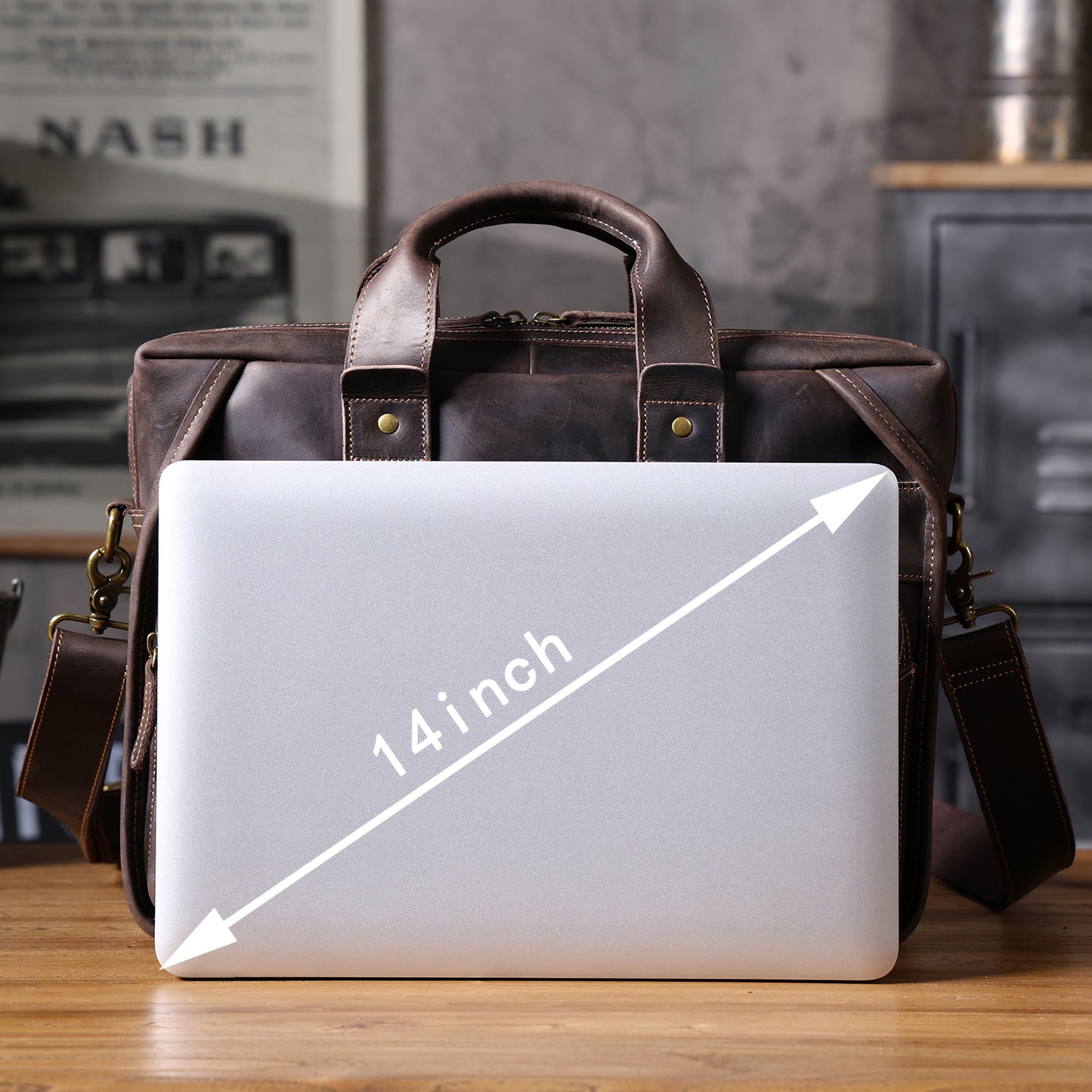 Vintage Genuine Leather Brifecase For Men