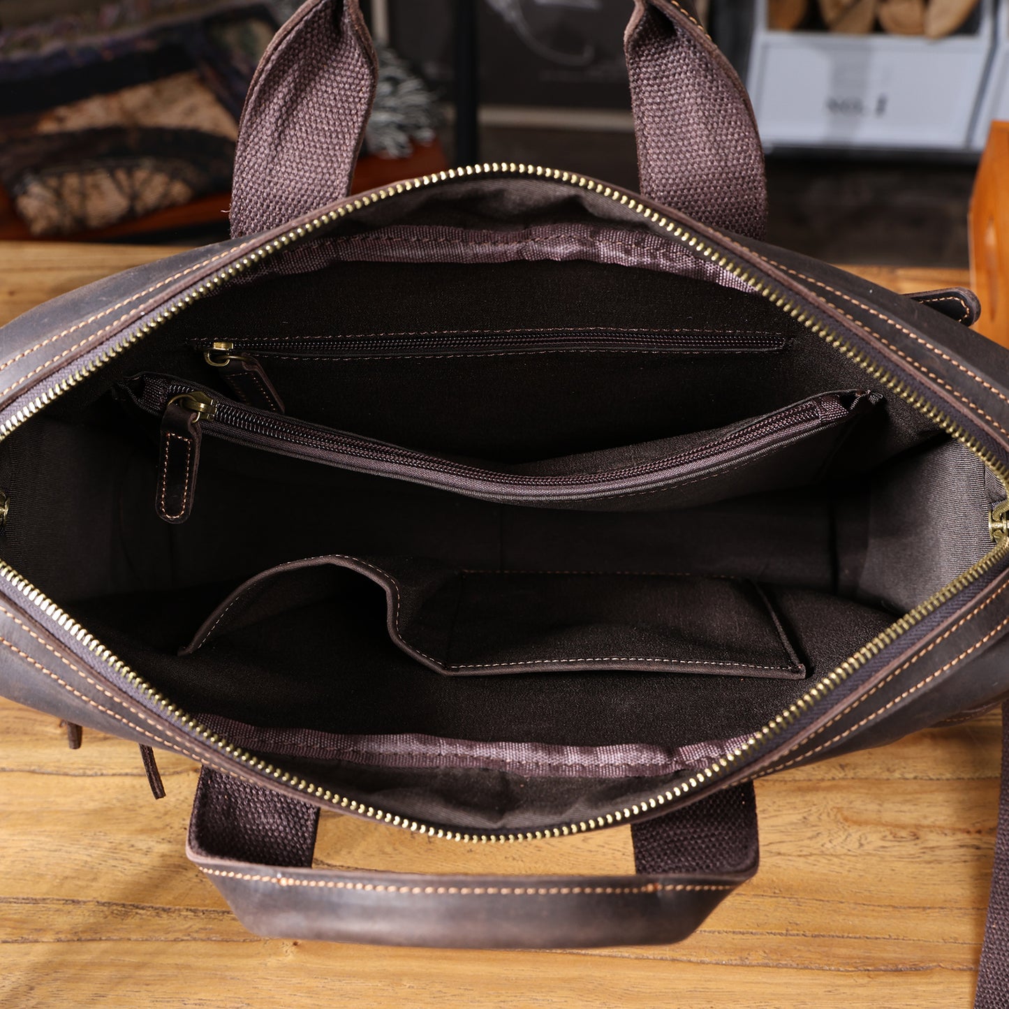 Vintage Genuine Leather Brifecase For Men