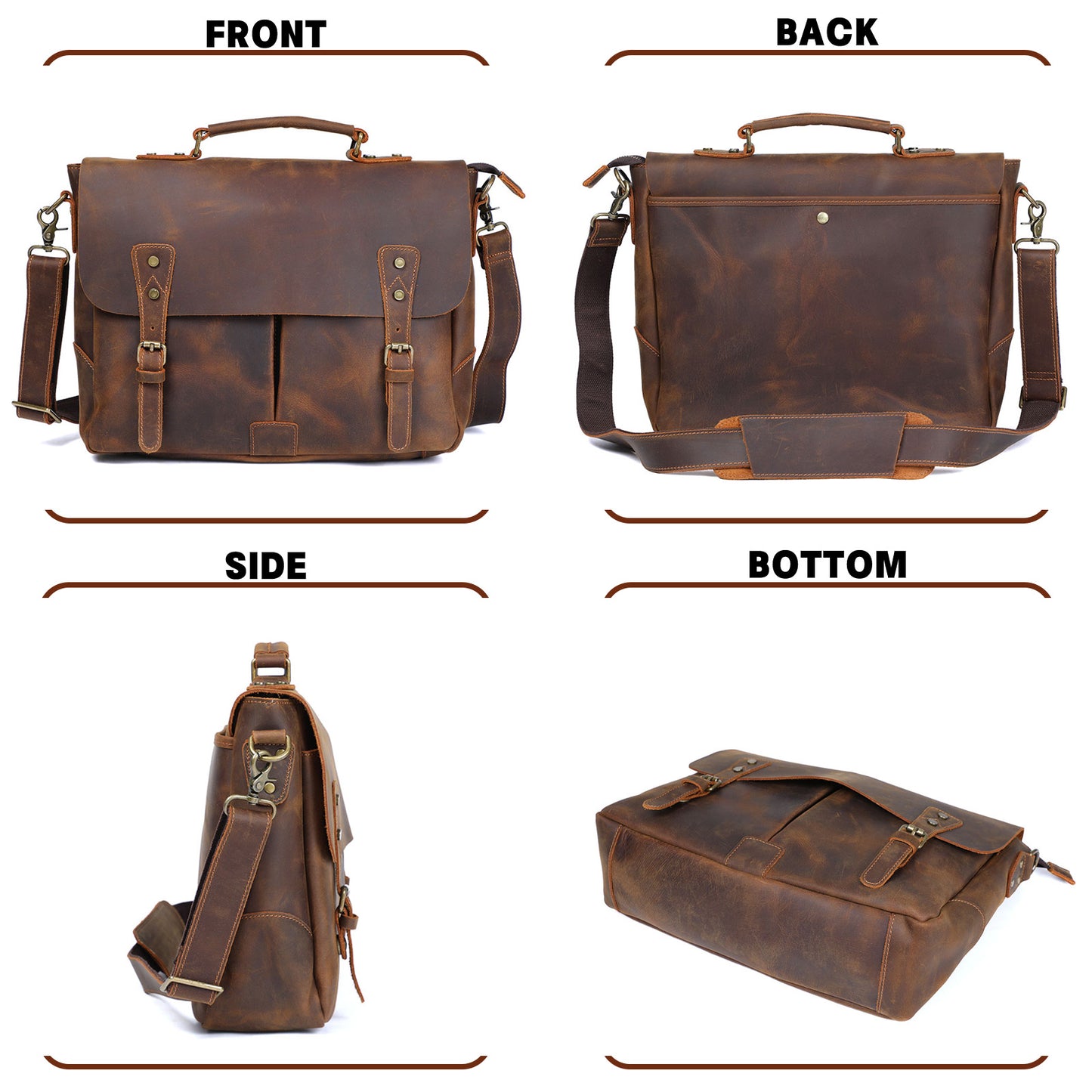 Vintage Genuine Leather Brifecase For Men
