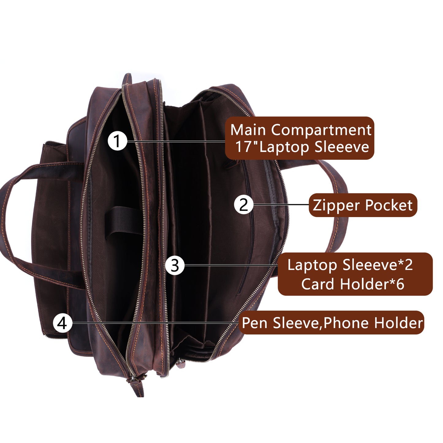 Vintage Genuine Leather Brifecase For Men
