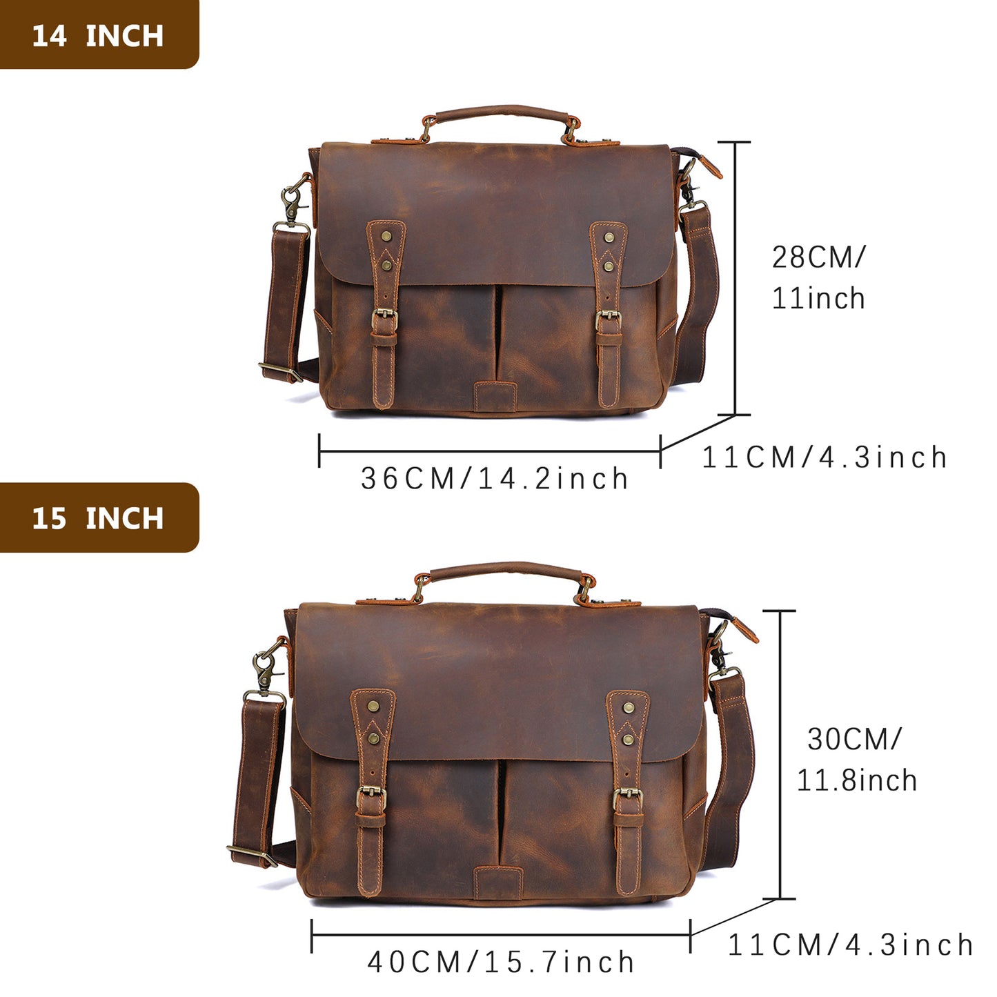 Vintage Genuine Leather Brifecase For Men