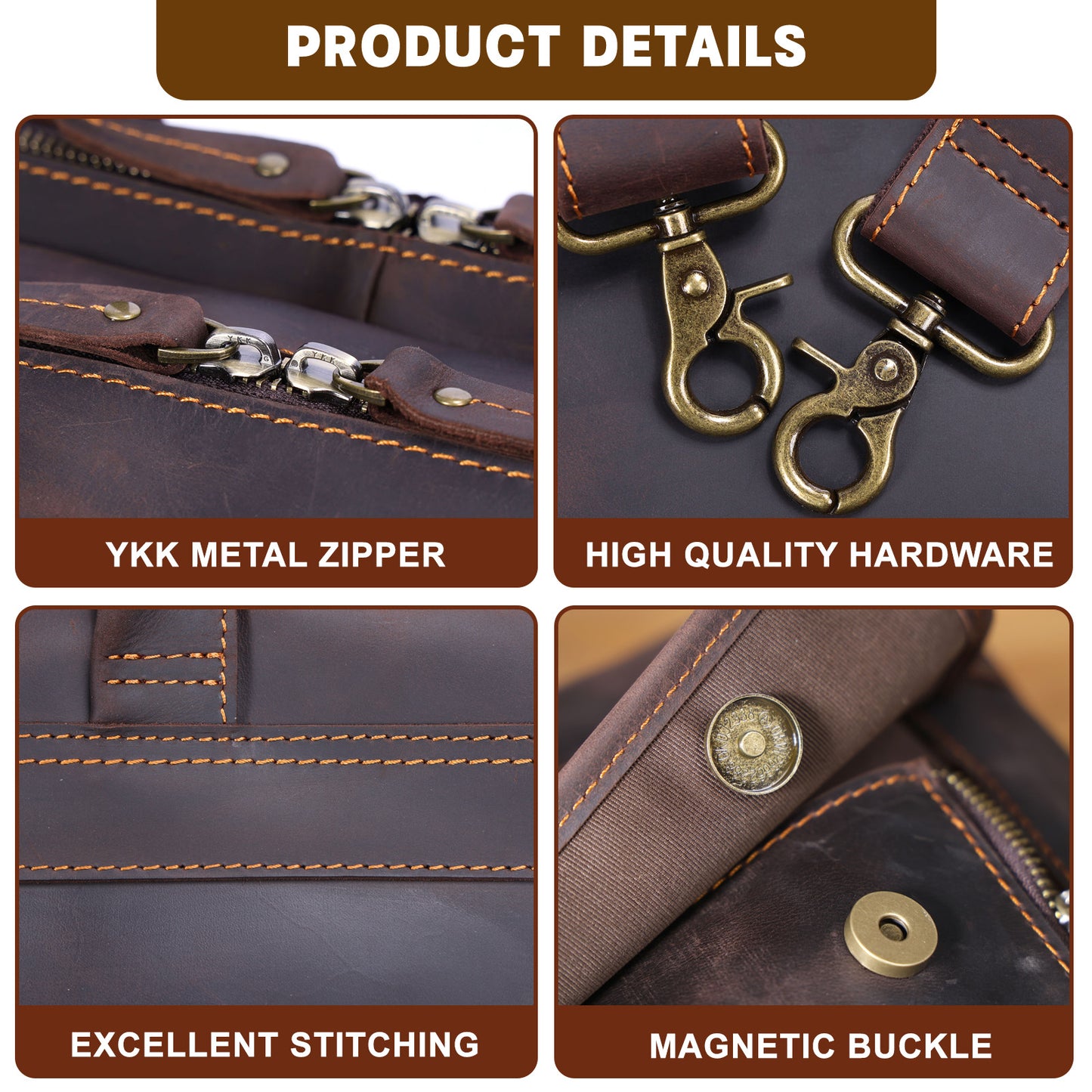 Vintage Genuine Leather Brifecase For Men