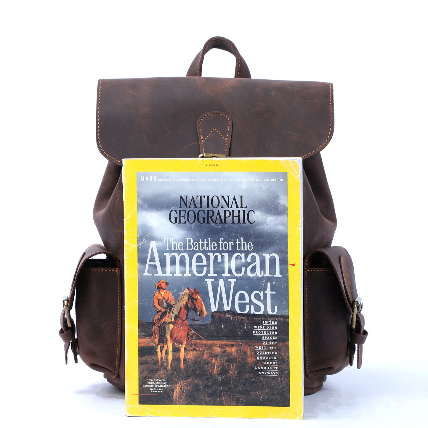 Vintage Leather Backpack | Full Grain Leather | Mini Daypack