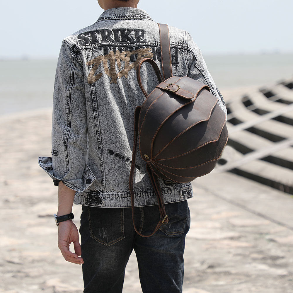 Stylish Leather Backpack | Full Grain Leather | Beetle Daypack