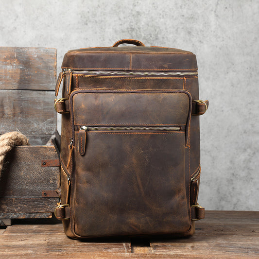 Men's Genuine Leather Backpack | Vintage Full Grain | Handmade