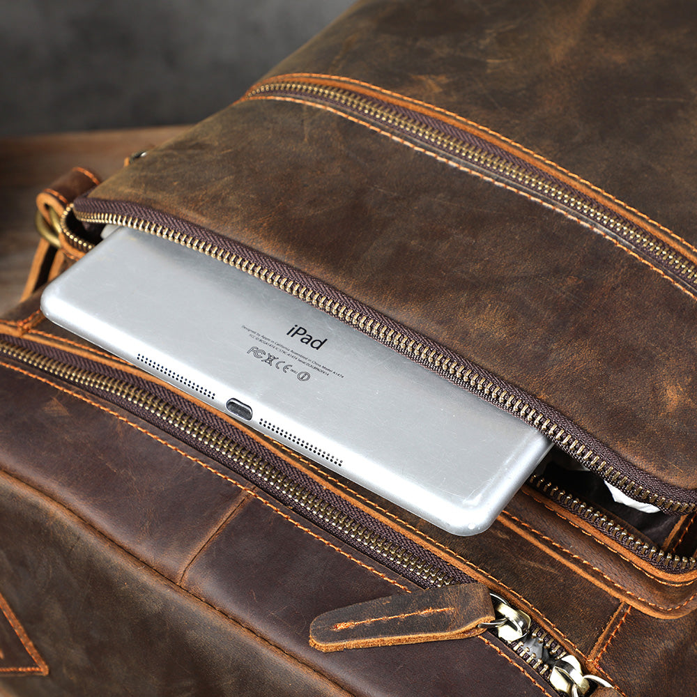 Men's Genuine Leather Backpack | Vintage Full Grain | Handmade