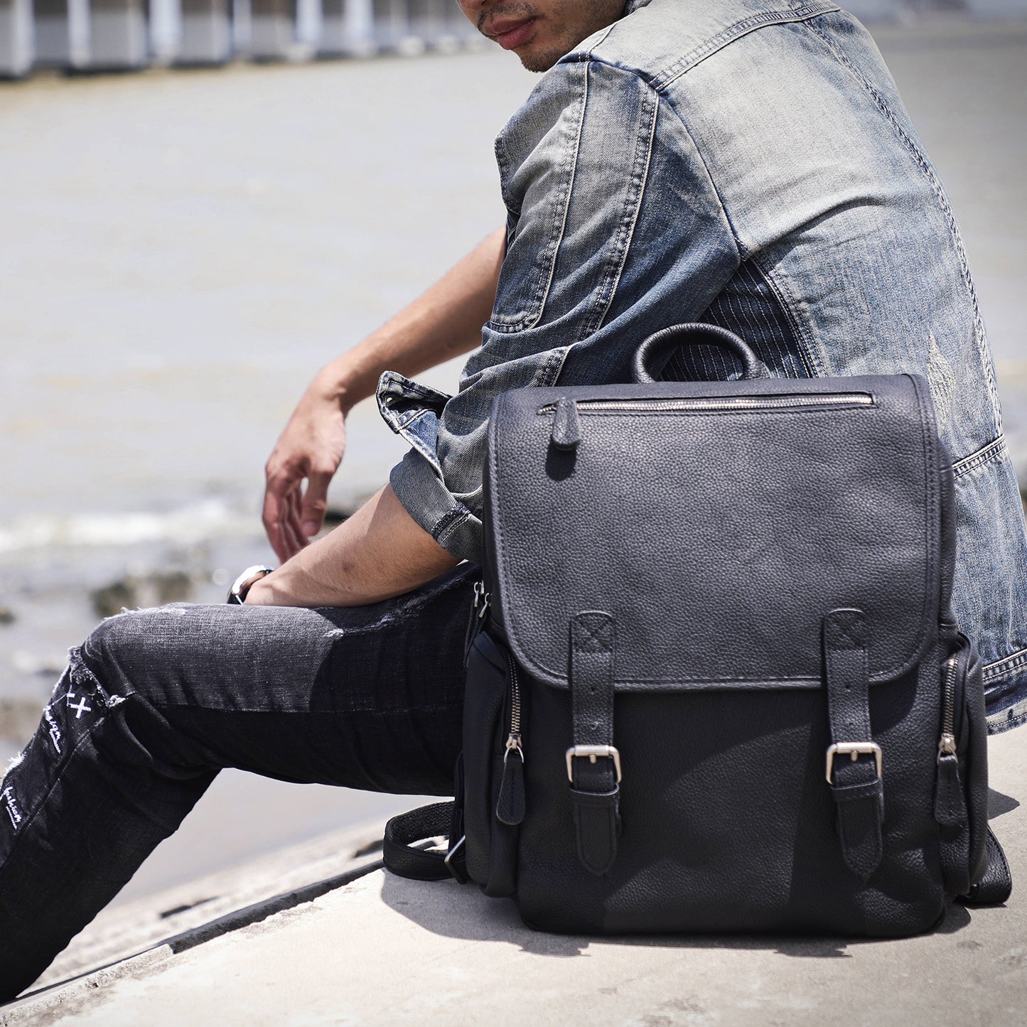 Genuine Leather Backpack For Men | Full Grain Leather | Daypack