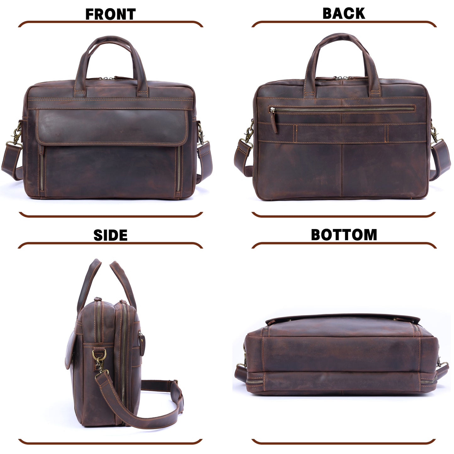 Vintage Genuine Leather Brifecase For Men