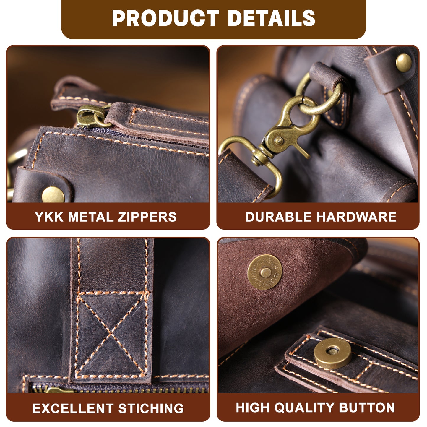 Vintage Genuine Leather Brifecase For Men