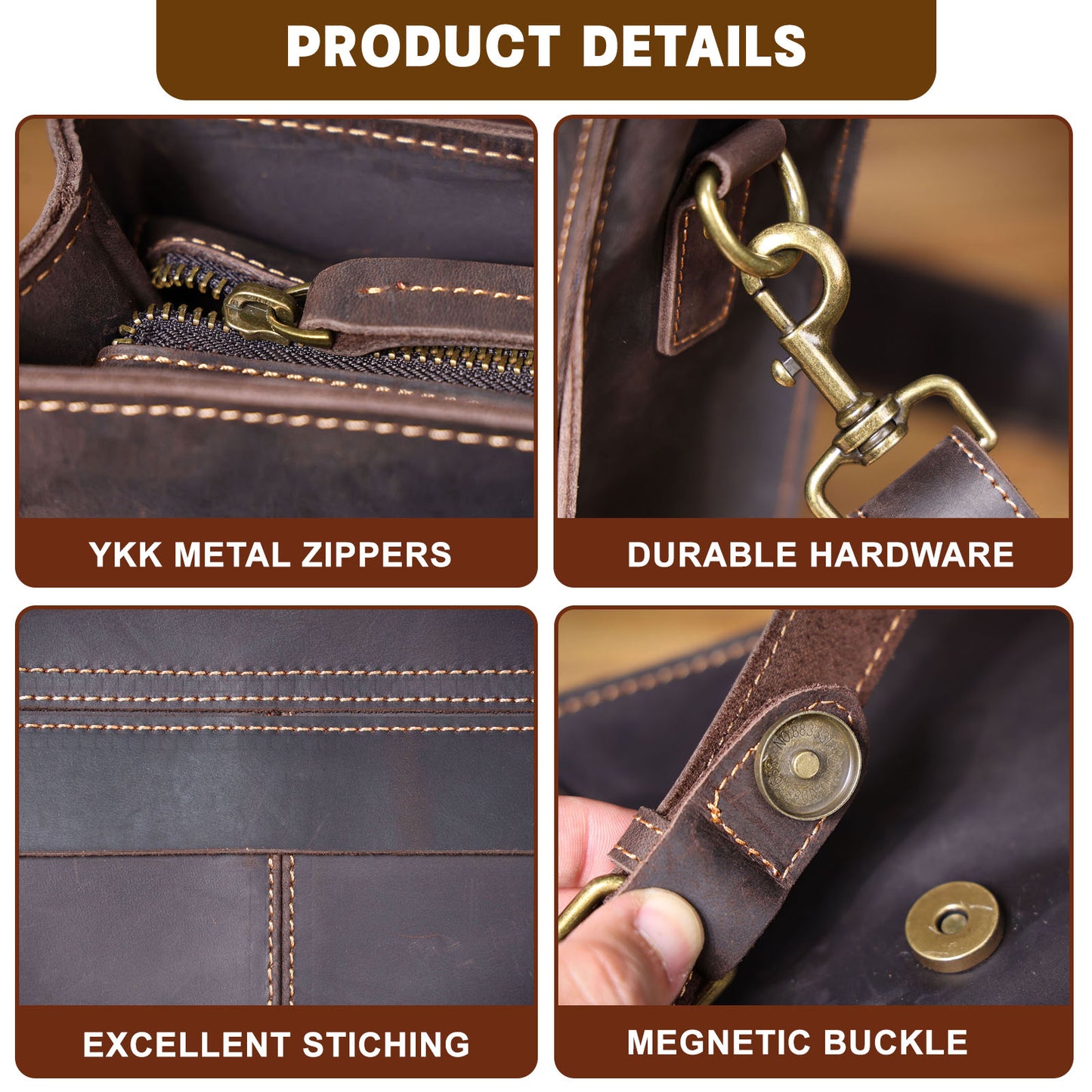 Vintage Genuine Leather Brifecase For Men