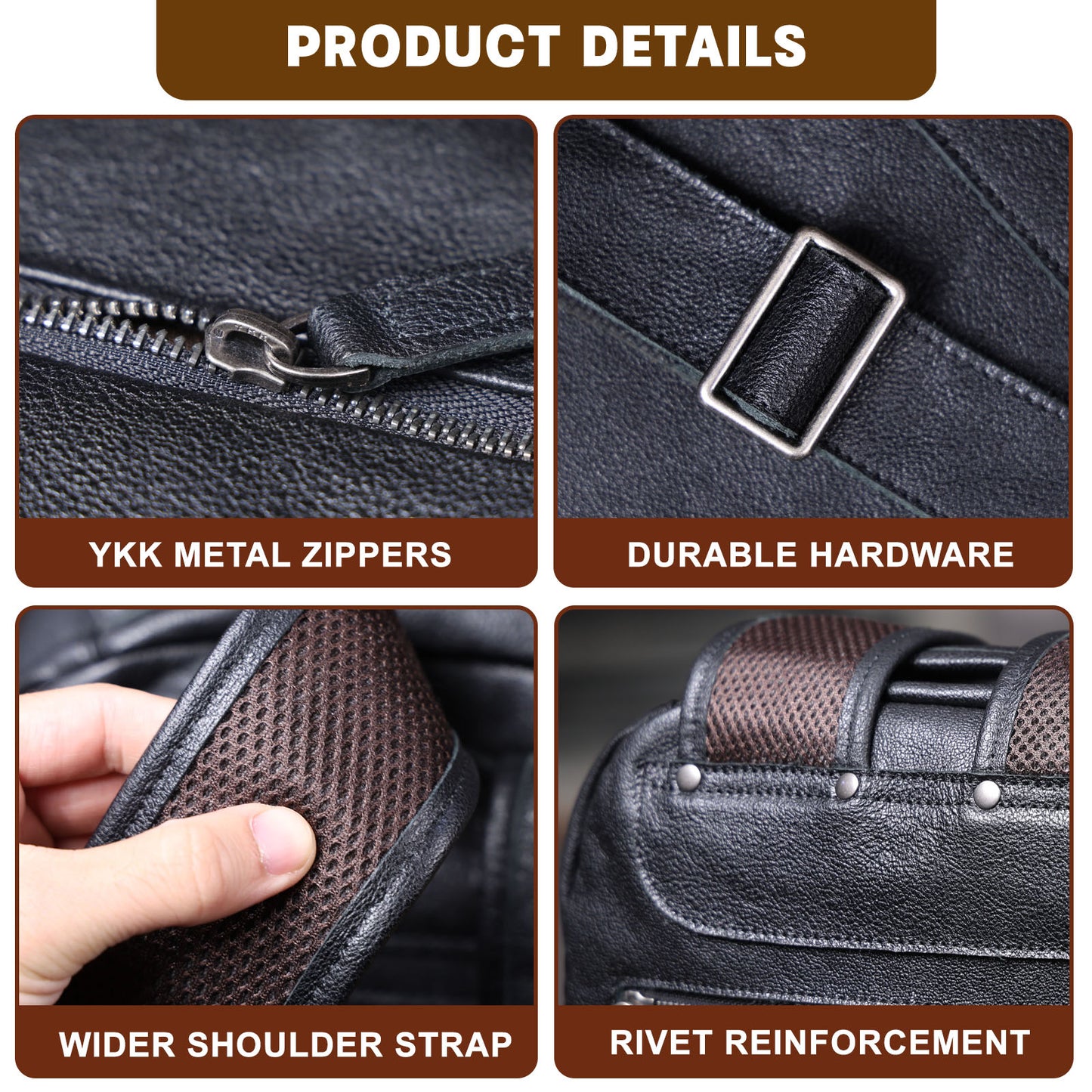 Men's Vintage Leather Backpack | Italian Full Grain Leather | Daypack