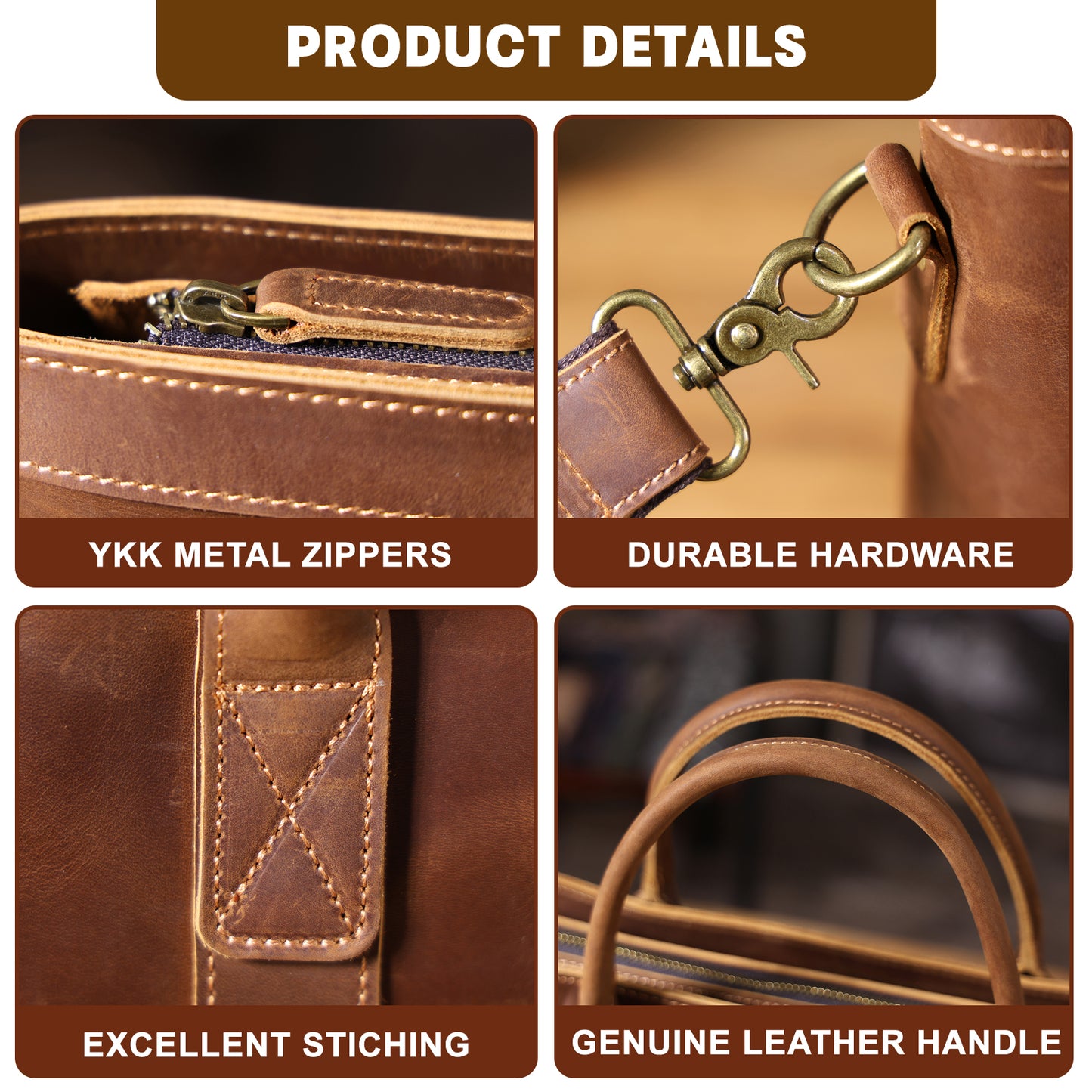 Vintage Genuine Leather Brifecase For Men