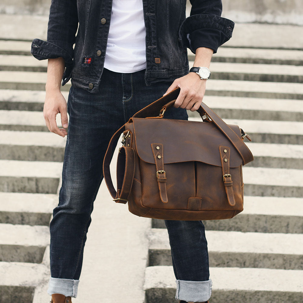 Vintage Genuine Leather Brifecase For Men