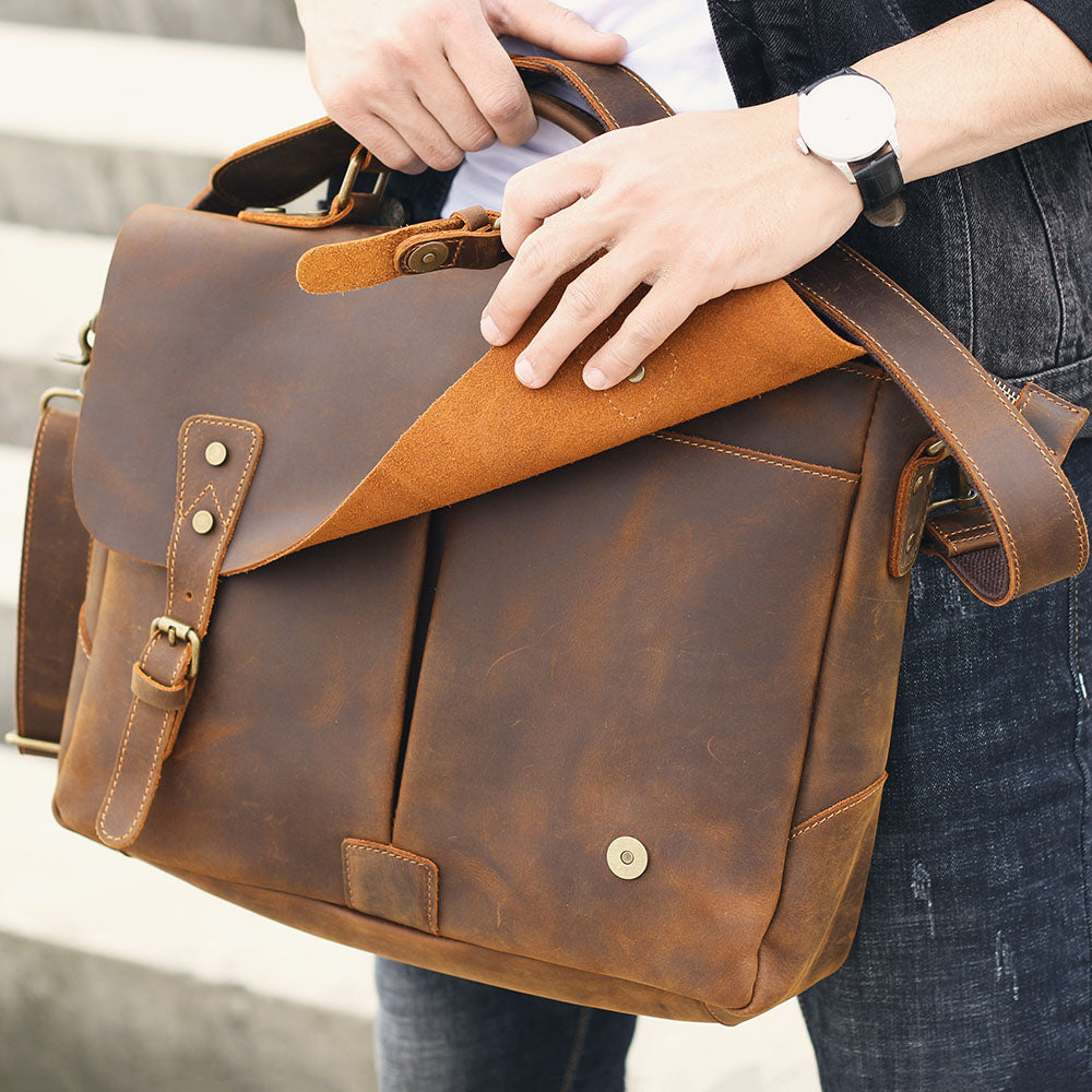 Vintage Genuine Leather Brifecase For Men