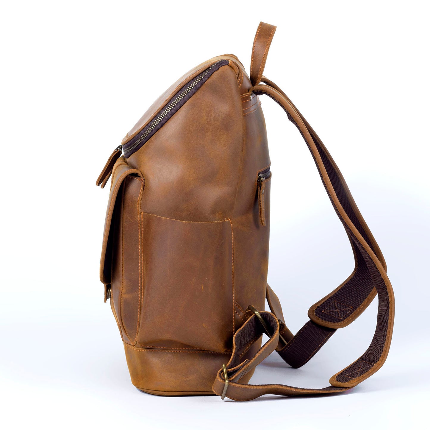 Men's Vintage Leather Backpack | Full Grain Leather | 17" Large Daypack