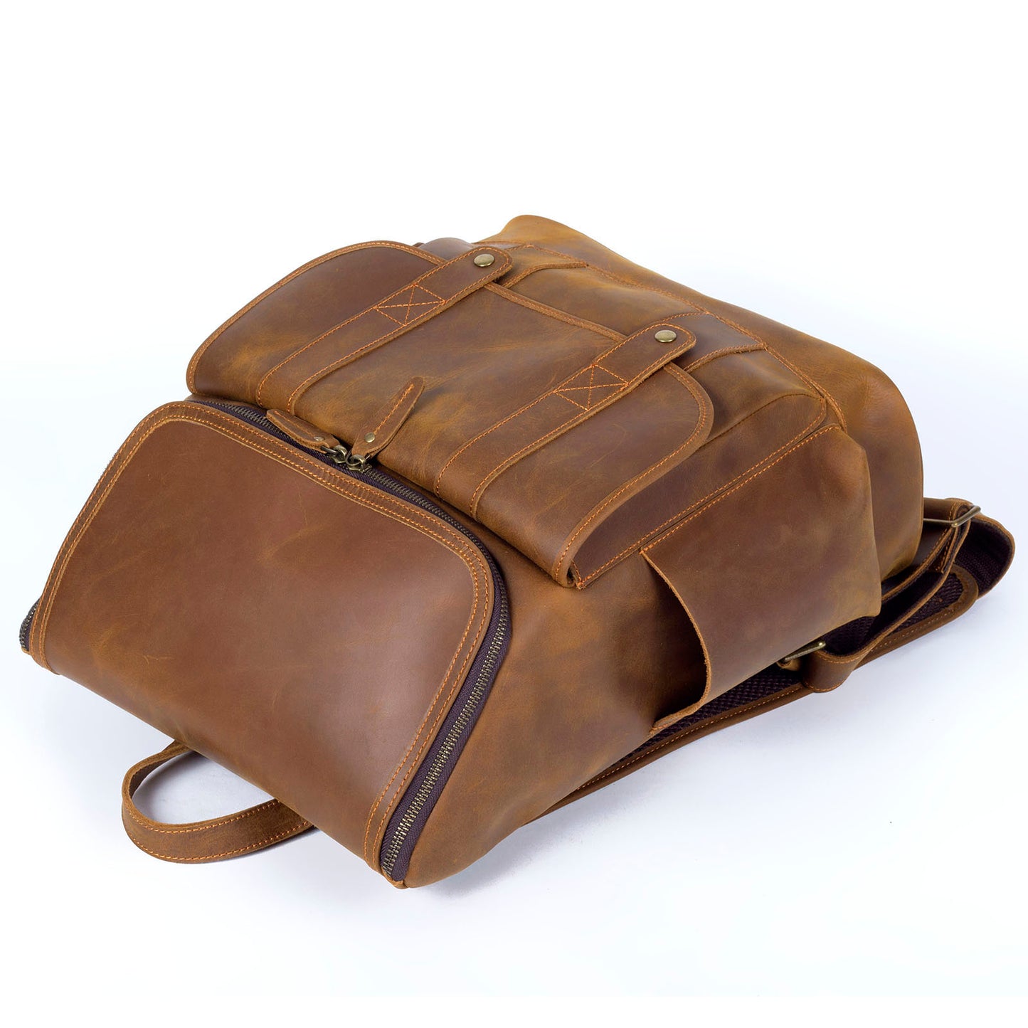 Men's Vintage Leather Backpack | Full Grain Leather | 17" Large Daypack