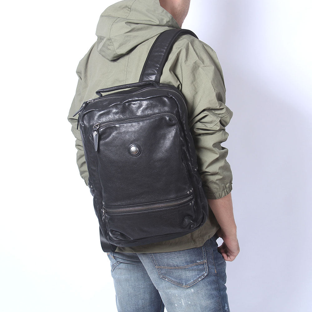 Men's Vintage Leather Backpack | Italian Full Grain Leather | Laptop Daypack