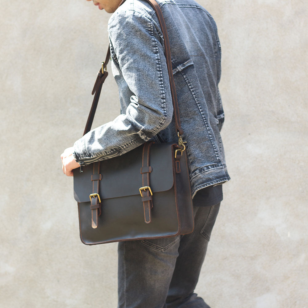Vintage Leather Backpack For Men | Full Grain Leather | Single/Shoulder & Double Straps Daypack