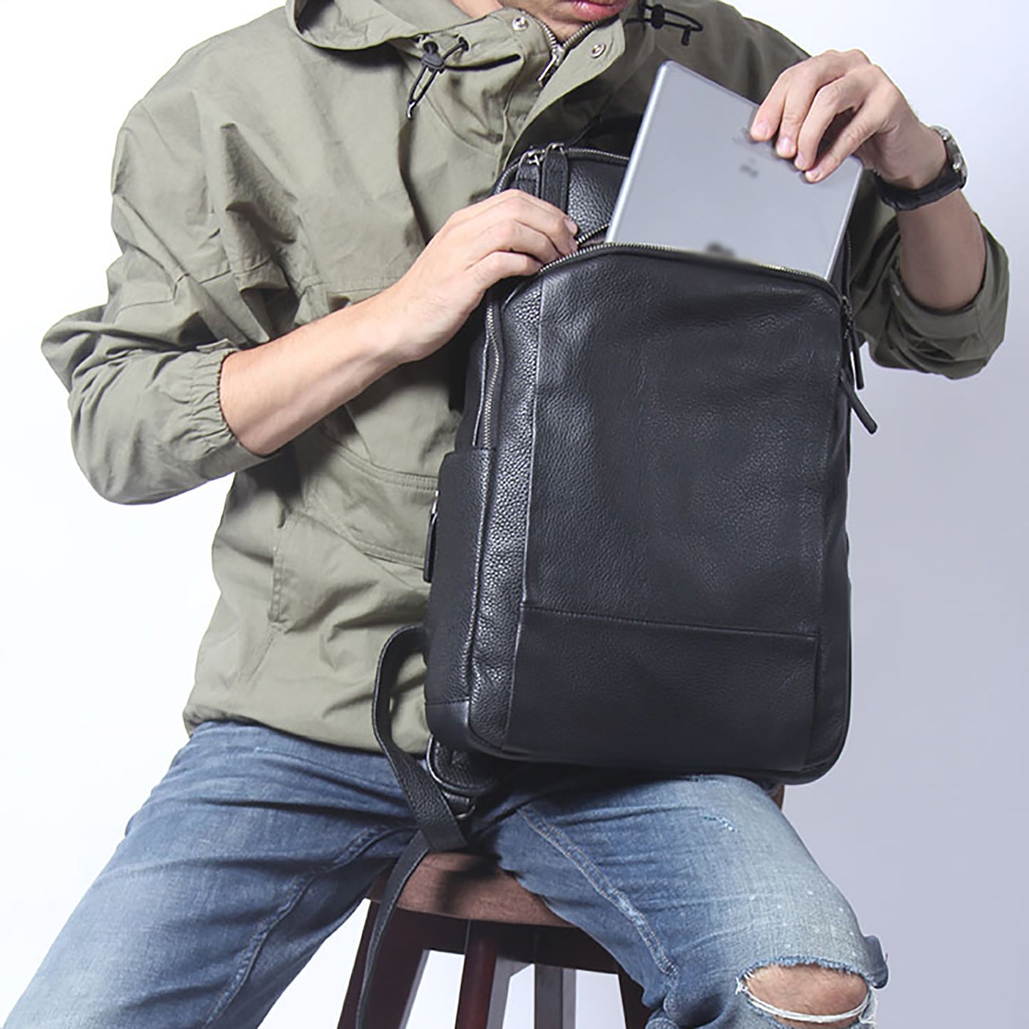 Genuine Leather Backpack For Men | Full Grain Leather | Handcrafted Daypack