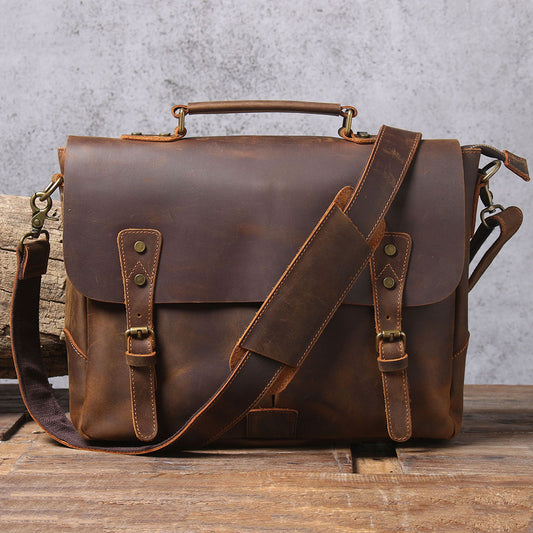 Vintage Genuine Leather Brifecase For Men