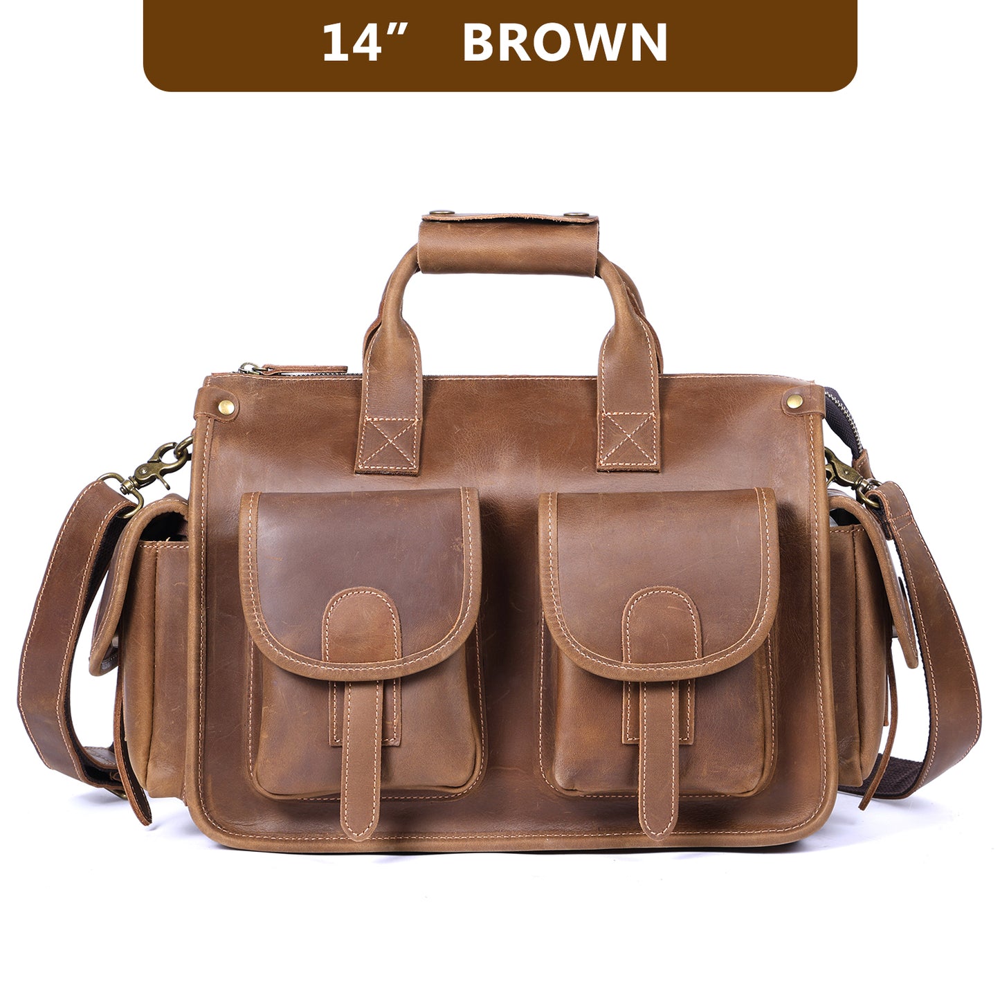 Vintage Genuine Leather Brifecase For Men