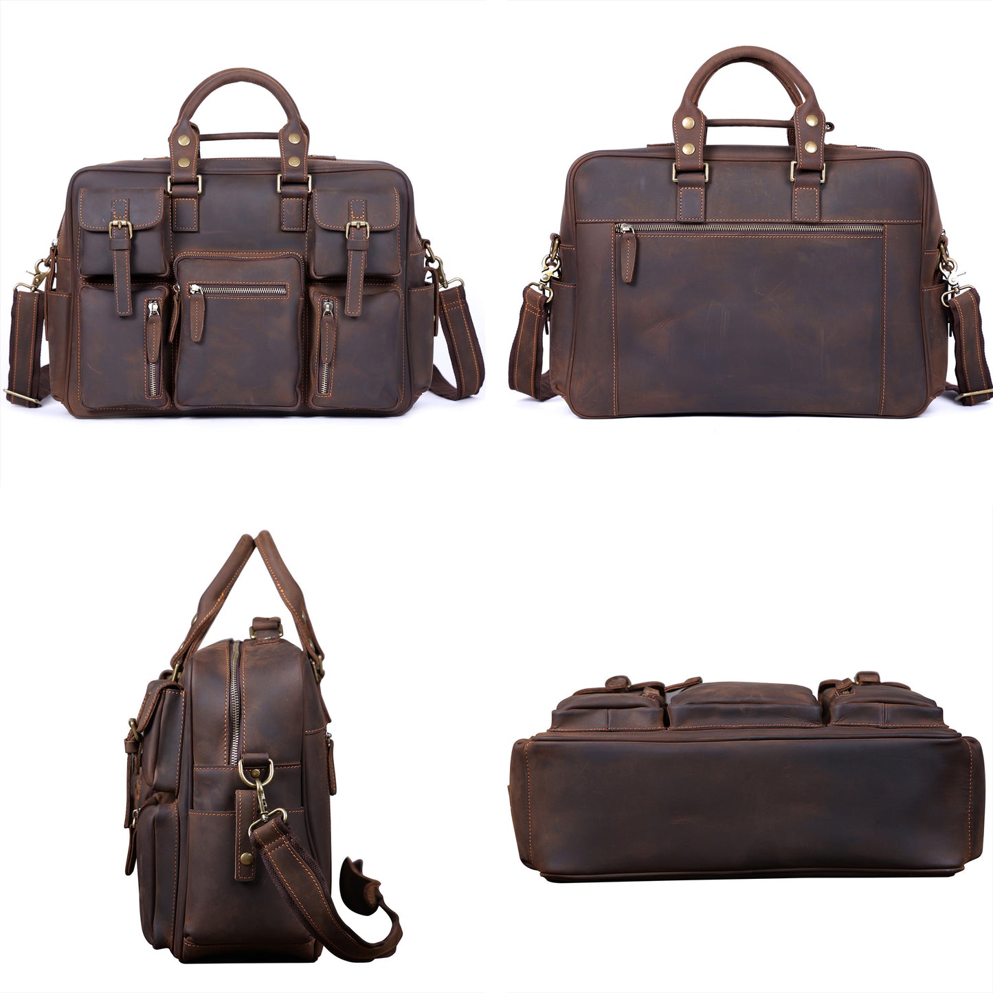 Leather Brifecase For Men | Vintage Messenger Bag