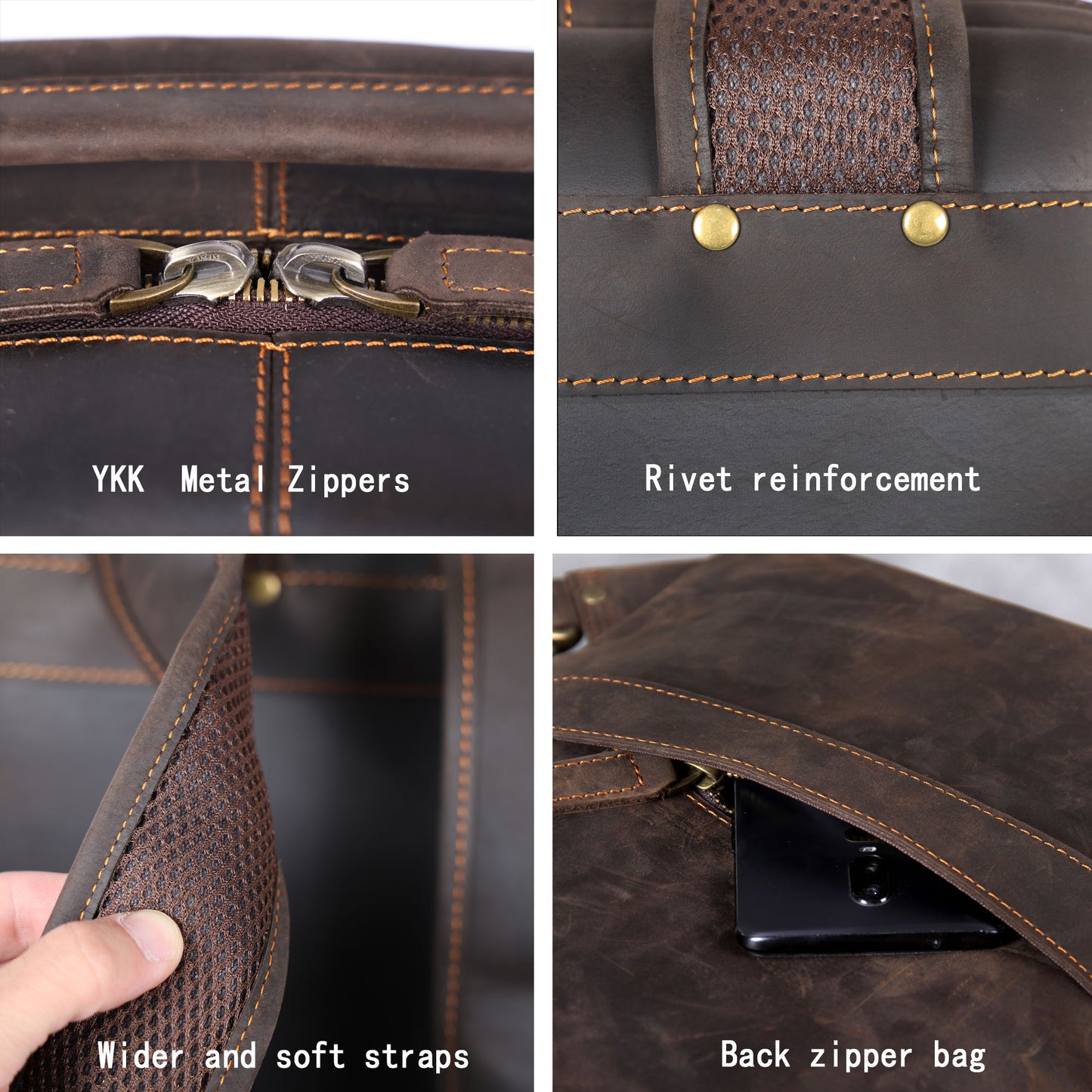 Men's Vintage Leather Backpack | Full Grain Leather | Laptop Daypack